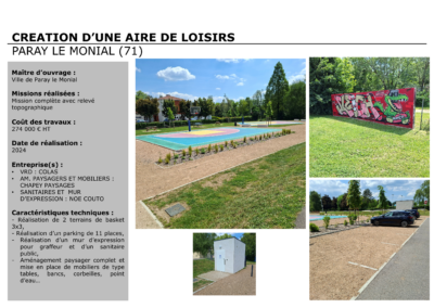 PARAY-LE-MONIAL (71) – CRÉATION D&rsquo;UNE AIRE DE LOISIRS