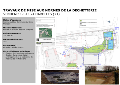 VENDENESSE-LES-CHAROLLES (71) – TRAVAUX DE MISE AUX NORMES DE LA DECHETTERIE