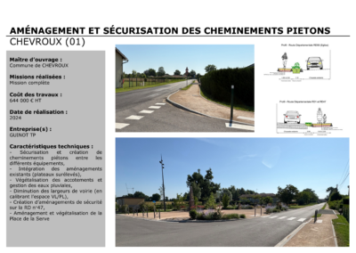 CHEVROUX (01) – AMÉNAGEMENT ET SÉCURISATION DES CHEMINEMENTS PIÉTONS