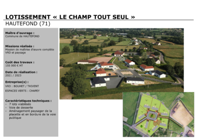 HAUTEFOND (71) – LOTISSEMENT « LE CHAMP TOUT SEUL »