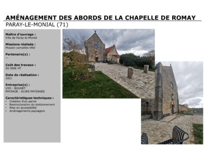 PARAY-LE-MONIAL (71) – AMÉNAGEMENT DES ABORDS DE LA CHAPELLE DE ROMAY