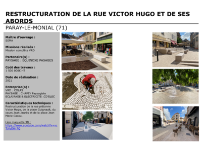 PARAY-LE-MONIAL (71) – RESTRUCTURATION DE LA RUE VICTOR HUGO ET DE SES ABORDS